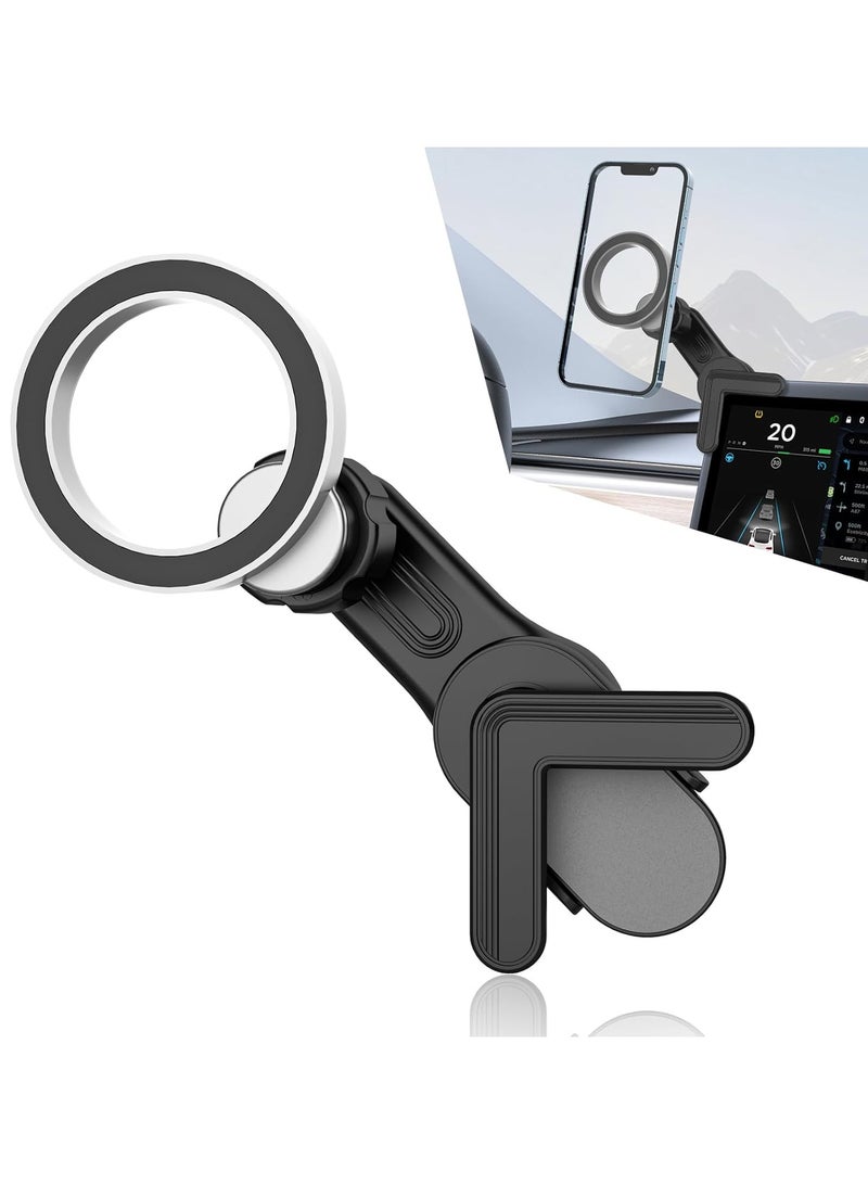 KASTWAVE Car Phone Holder, Car Phone Mount for Dashboard, Magnetic Car Mount, Non-Destructive Installation, Waterproof Adjustable Stand, Universal Hand Free Automobile Cell Phone Holder, with 2.28In Fixed Ring - Image 1