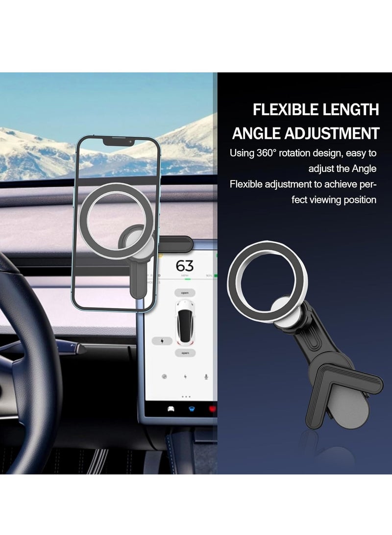 KASTWAVE Car Phone Holder, Car Phone Mount for Dashboard, Magnetic Car Mount, Non-Destructive Installation, Waterproof Adjustable Stand, Universal Hand Free Automobile Cell Phone Holder, with 2.28In Fixed Ring - Image 3