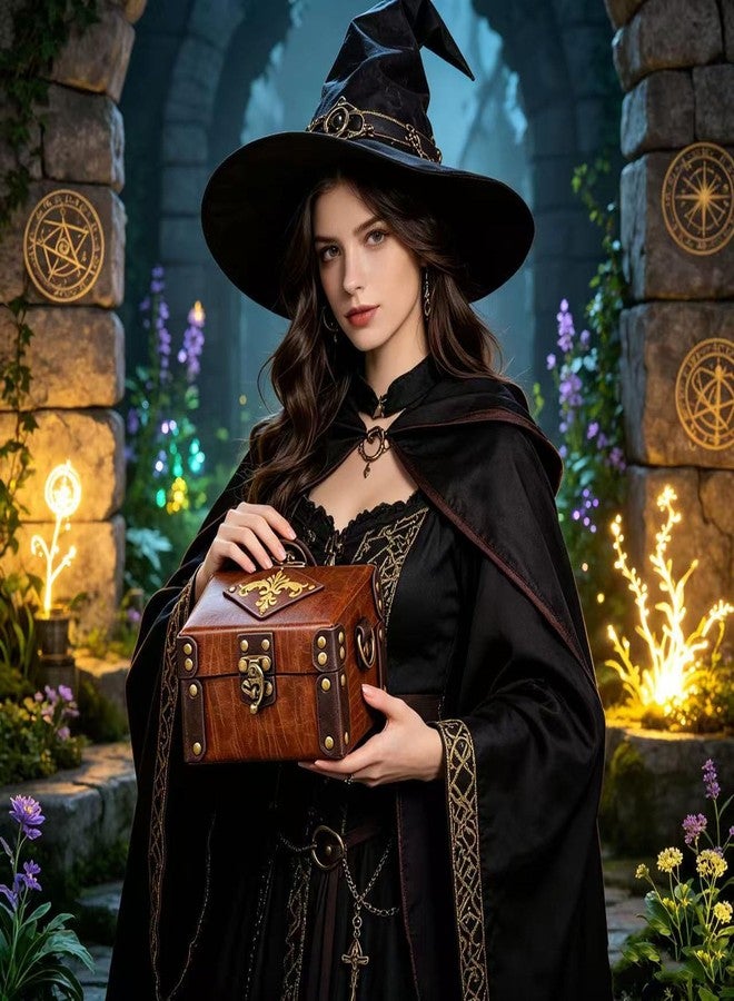 KOTORA Potion Vial Box Alchemy Magic Bottle Fantasy Retro Medieval Renaissance Crossbody Bag Dice Holder Costume Accessory Prop (Brown) - Image 4