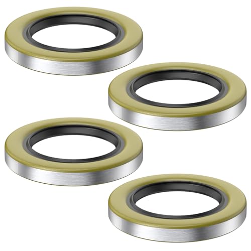 SAQXK 4 Pack 010-036-00 Double Lip Grease Seal for Dexter Texcom RV Trailer Replaces 01003600 10-36 22333TB ID 2.250" x OD 3.376" Trailer Hub Wheel Grease Seal 5200-7000lb Trailer Axles D42 - Image 1