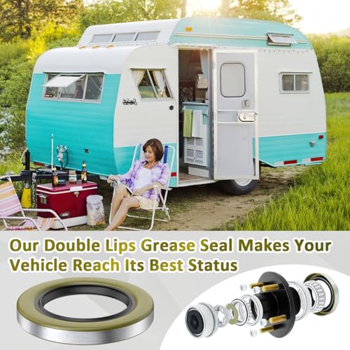 SAQXK 4 Pack 010-036-00 Double Lip Grease Seal for Dexter Texcom RV Trailer Replaces 01003600 10-36 22333TB ID 2.250" x OD 3.376" Trailer Hub Wheel Grease Seal 5200-7000lb Trailer Axles D42 - Image 2
