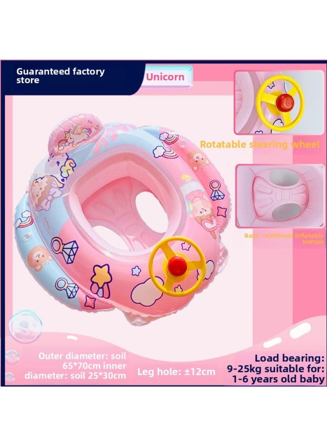 general INS Internet-famous Children's Swimming Ring Seat Ring Can Sit Anti-rollover Baby Swimming Ring Inflatable Swimming Ring Seat Ring-Inflated Inner Diameter:Steering Wheel And Cotton Pants Pocket Bott - Image 2