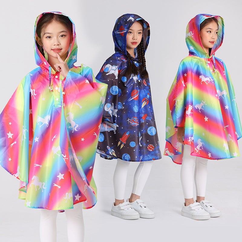 Children'S Printed Thin Cloak Raincoat Children Backpack Kindergarten Boys And Girls One-Piece Delivery - Image 2