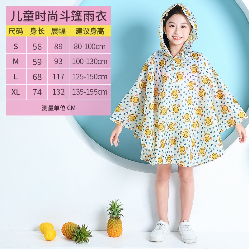 Children'S Printed Thin Cloak Raincoat Children Backpack Kindergarten Boys And Girls One-Piece Delivery - Image 1