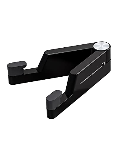 MONEER Cell Phone Stand, Phone Stand for Desk, Foldable & Portable iPhone Stand, Cell Phone Holder Desk Compatible with All Mobile Phone, iPhone, iPad mini, Tablet 4-10.5" (Black) - Image 1