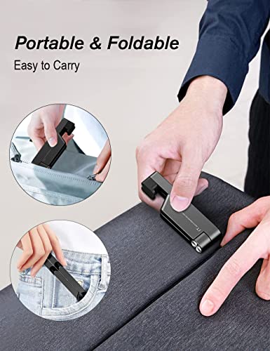 MONEER Cell Phone Stand, Phone Stand for Desk, Foldable & Portable iPhone Stand, Cell Phone Holder Desk Compatible with All Mobile Phone, iPhone, iPad mini, Tablet 4-10.5" (Black) - Image 3