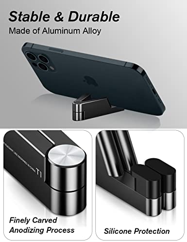 MONEER Cell Phone Stand, Phone Stand for Desk, Foldable & Portable iPhone Stand, Cell Phone Holder Desk Compatible with All Mobile Phone, iPhone, iPad mini, Tablet 4-10.5" (Black) - Image 2