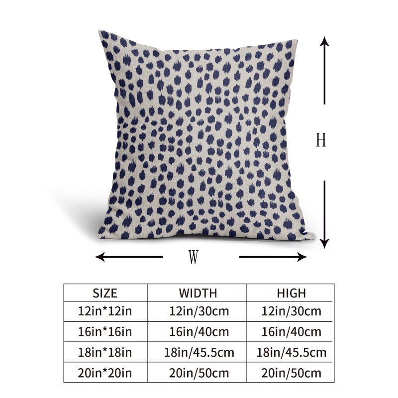 Sweetshow Navy Cream Polka Dot Pillow Covers 20x20 Set of 2 Outdoor Modern Art Throw Pillows Boho Design Blue Brush Strokes Decorative Pillowcase Square Cushion Cover Linen Pillow Case for Home Sofa Couch Bed - Image 5