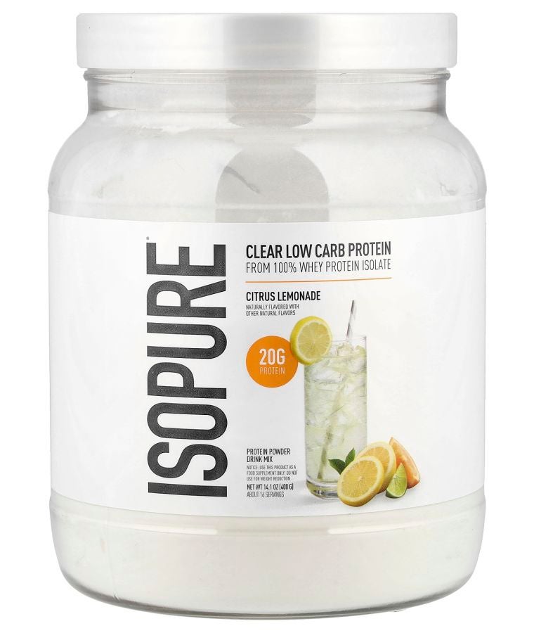 Isopure Clear Low Carb Protein Powder Citrus Lemonade 14.1 oz (400 g)