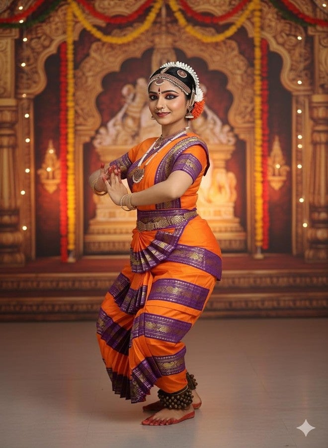 TWINKLE TOTS - All Bharatnatyam Dance Premium Costume For Girls, Dancer/Functions/Theme - Image 3