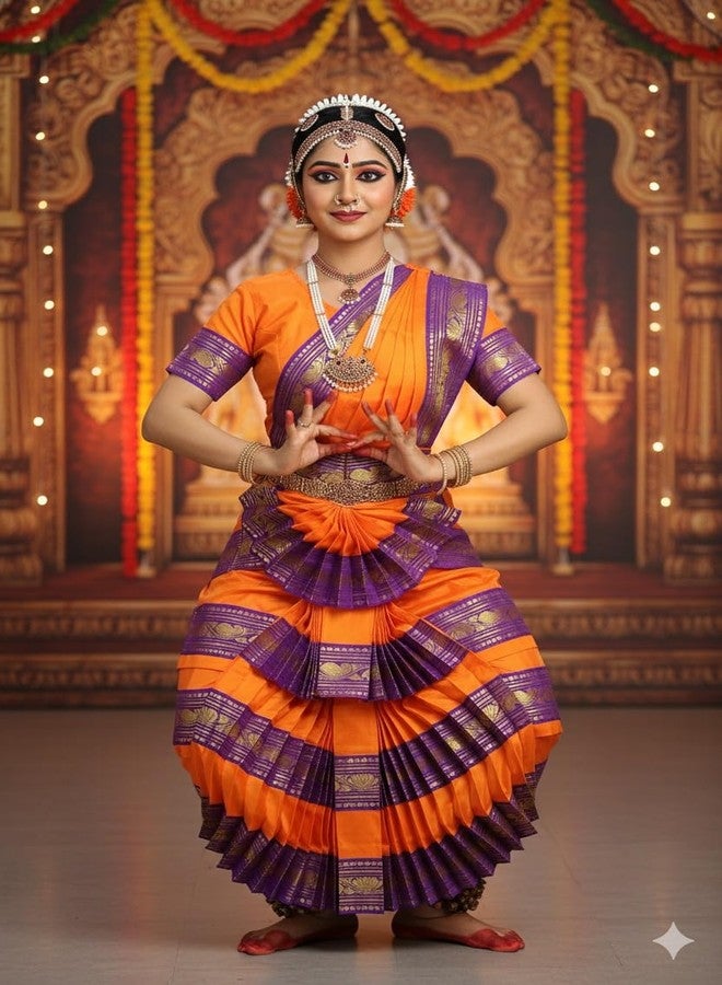 TWINKLE TOTS - All Bharatnatyam Dance Premium Costume For Girls, Dancer/Functions/Theme - Image 4