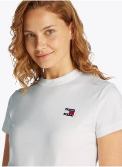 Women's Tommy Badge Crew Neck T-Shirt - Cotton, White - pzsku/Z3309456149736CA2AD39Z/45/_/1738050916/3fb0f767-b2d4-4dbd-9092-dad1ed5733e3