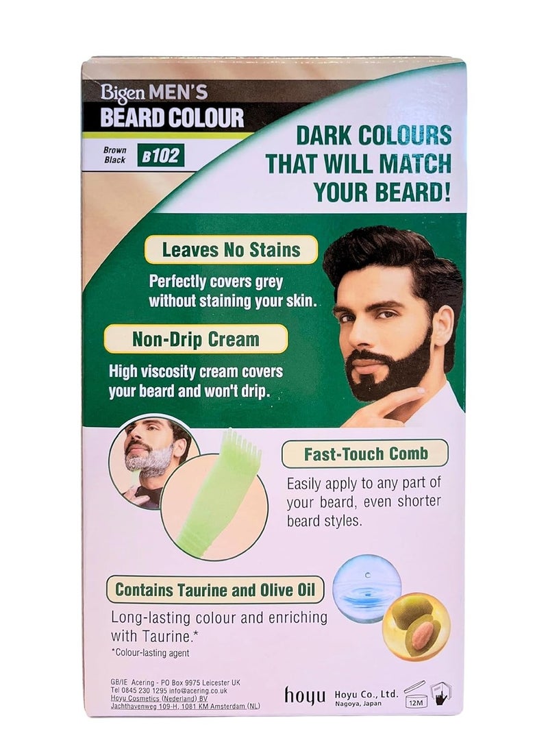 Bigen Bigen Men's Beard Colour | No Ammonia Formula with Aloe Extract & Olive Oil - 102 Brown Black  - Image 3