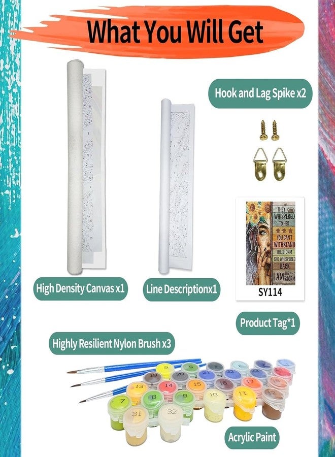 TREXEE DIY Paint by Numbers Kit For Kids & Adults (16x20 inch) Canvas Positive Quotation DIY Oil on Canvas DIY Oil Painting Kit for Adults and Kids Beginners DIY Acrylic PNB Painting Wall Decor Paint Modern Home Decor (Frameless) - Image 5