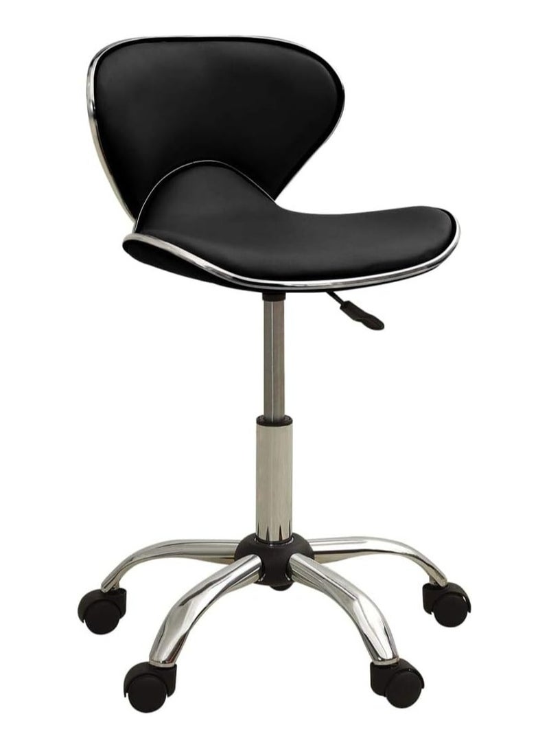 DubaiGallery Modern Kitchen Barstool Bar Chairs Round Velvet Seat with Backrest and Metal Legs, Breakfast Dining Stool for Kitchen Counter Comfy Bar Stool 1 Piece  - Image 1