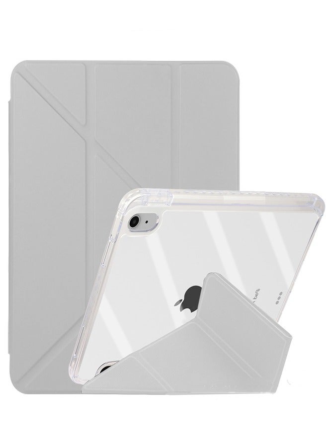 for iPad 2025 (11th) 11 inch / 2022 (10th) 10.9 inch Case Cover, Triple Fold Y-shaped Design, Multi Angle, Leather Tablet Cover With Pen Slot, Automatic Wake-up/sleep,Grey - Image 1