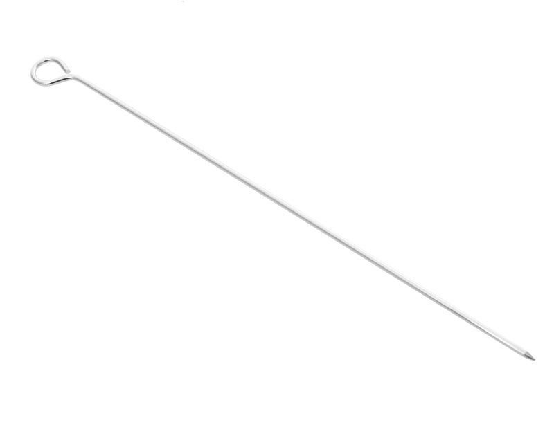 Metal Skewers with Loop Handle, small, Set of 6, Stainless Steel - Image 3