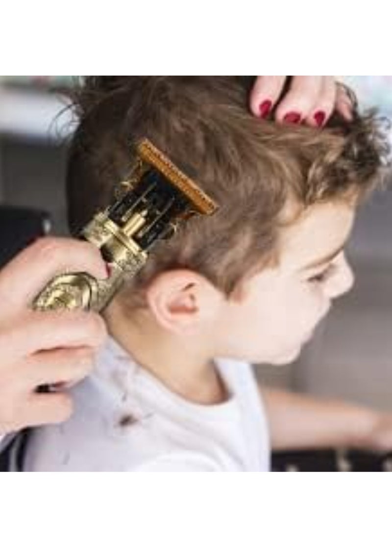 T9 Trimmer for Men Hair Zero Gapped Clipper Professional Cordless Haircut Electric USB Charging Beard Trimmer for Men Wireless Rechargeable Personal Hair Men Grooming Beard Liner, Gold - Image 5