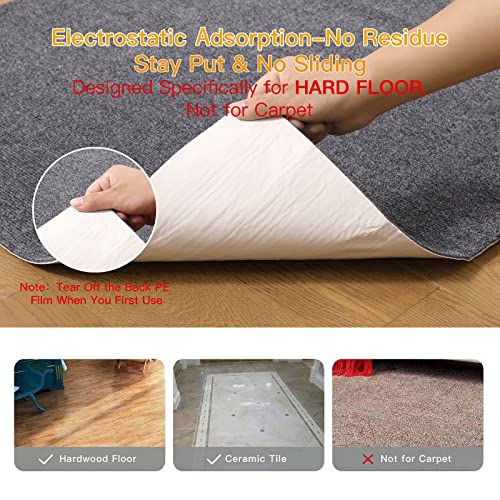 FMVIOL Office Chair Mat for Hardwood & Tile Floor, 55"x35" Computer Gaming Rolling Chair Mat, Under Desk Low-Pile Rug, Large Anti-Slip Floor Protector for Home Ofiice(Dark Gray) - Image 2