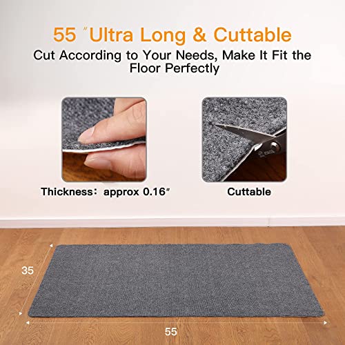 FMVIOL Office Chair Mat for Hardwood & Tile Floor, 55"x35" Computer Gaming Rolling Chair Mat, Under Desk Low-Pile Rug, Large Anti-Slip Floor Protector for Home Ofiice(Dark Gray) - Image 4