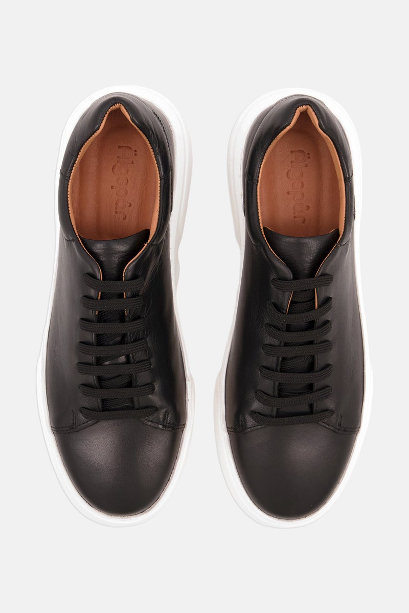 Algspar Men Lace Up Casual Shoes, Black - Image 4