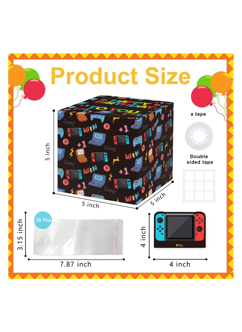 SYOSI Birthday Money Box, Pull Money Box for Cash Gift Money Pull Box for Cash Gift Happy Birthday Card and 35Pcs Transparent Bags - Fun Ways to Give Cash as A Gift, for Boys Girls Best Friend Kids  - Image 2