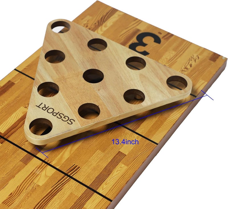 YDDS Store Shuffleboard Bowling Pin Set with 10 Pcs Premium Hardwood Bowling Pins Durabel Triangular Pinsetter Resin Bowling Ball and Carrying Bag, Fun for Shuffleboard Games - Image 5