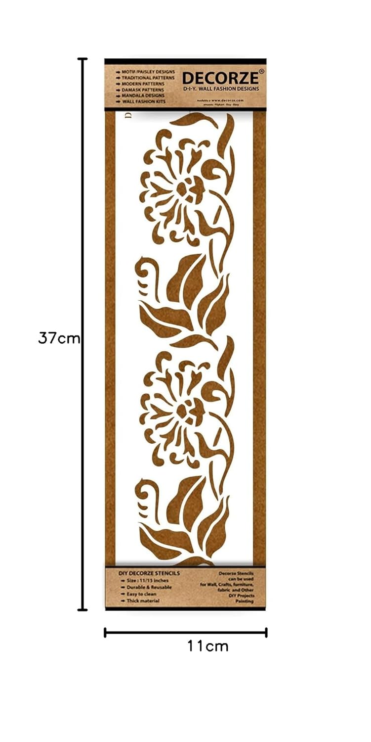 DECORZE Wall Stencils for Home | Living Room & Bedroom Painting | D Border Stencils (DB-75) - Image 5
