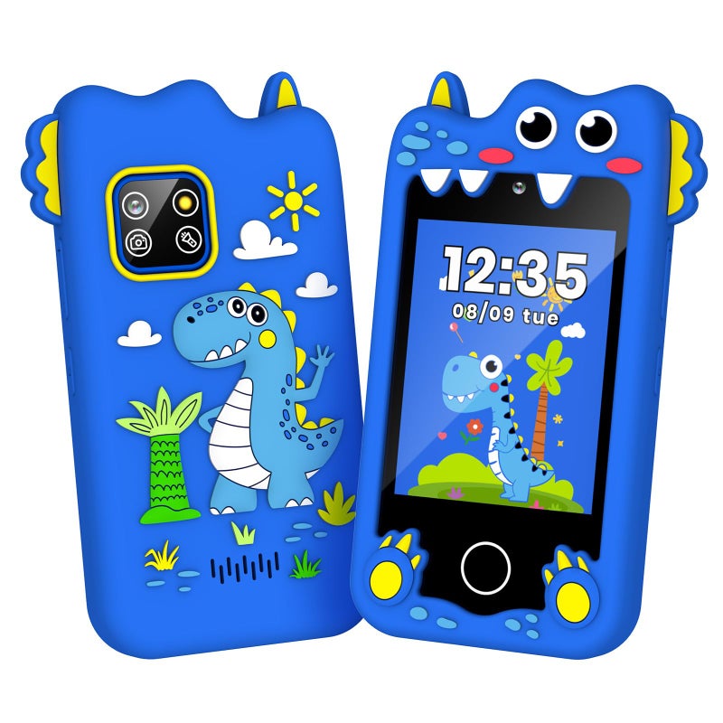 M SANMERSEN Dinosaur Kids Smart Phone for 36 Year Olds 28 Touchscreen Dual Camera 28 Learning Games MP3 Music Player 32GB SD Card Educational Toddler Phone Toy for Boys Girls - Image 3
