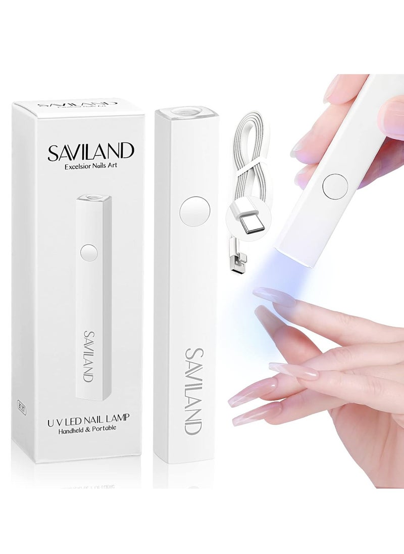 Saviland SAVILAND U V Light for Nails: Handheld Gel X Lamp for Gel Nails Flash Cure Lamp for Gel Nails LED Nail Lamp Portable Mini Nail Dryer Gel Polish Nail Glue Gel USB Flashlight Home DIY Manicure Nail Art  - Image 1