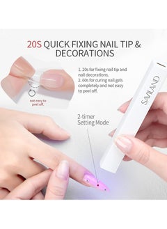 Saviland SAVILAND U V Light for Nails: Handheld Gel X Lamp for Gel Nails Flash Cure Lamp for Gel Nails LED Nail Lamp Portable Mini Nail Dryer Gel Polish Nail Glue Gel USB Flashlight Home DIY Manicure Nail Art  - Image 3