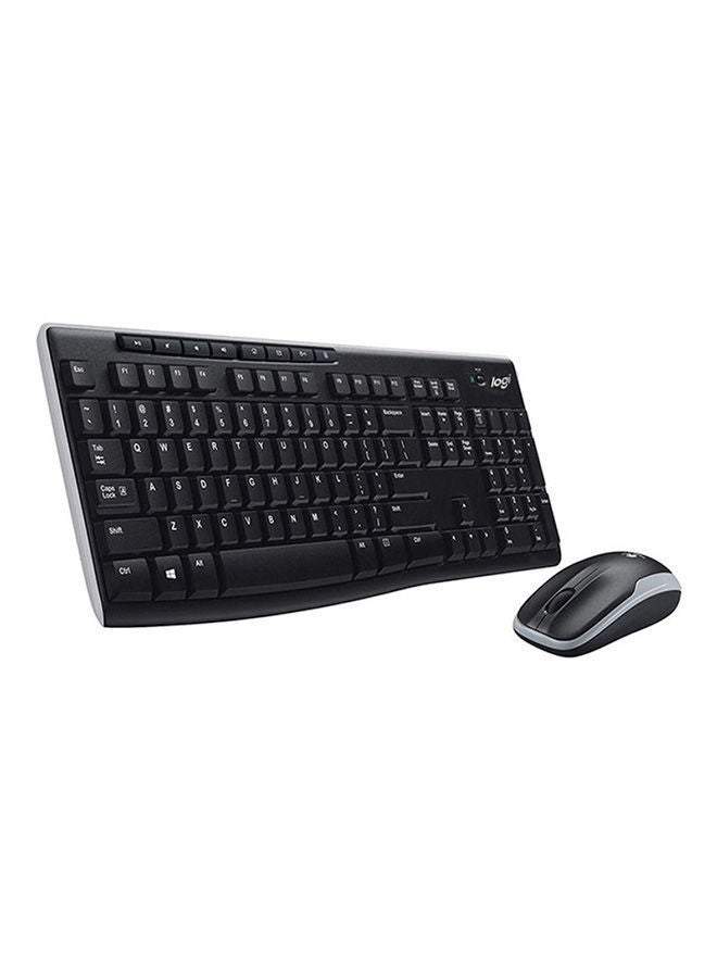 Logitech MK270 Wireless Combo Keyboard and Mouse, English Arabic Layout, Long Battery Life, 1000 DPI Resolution, Multimedia Keys, Compact Design Black - Image 1