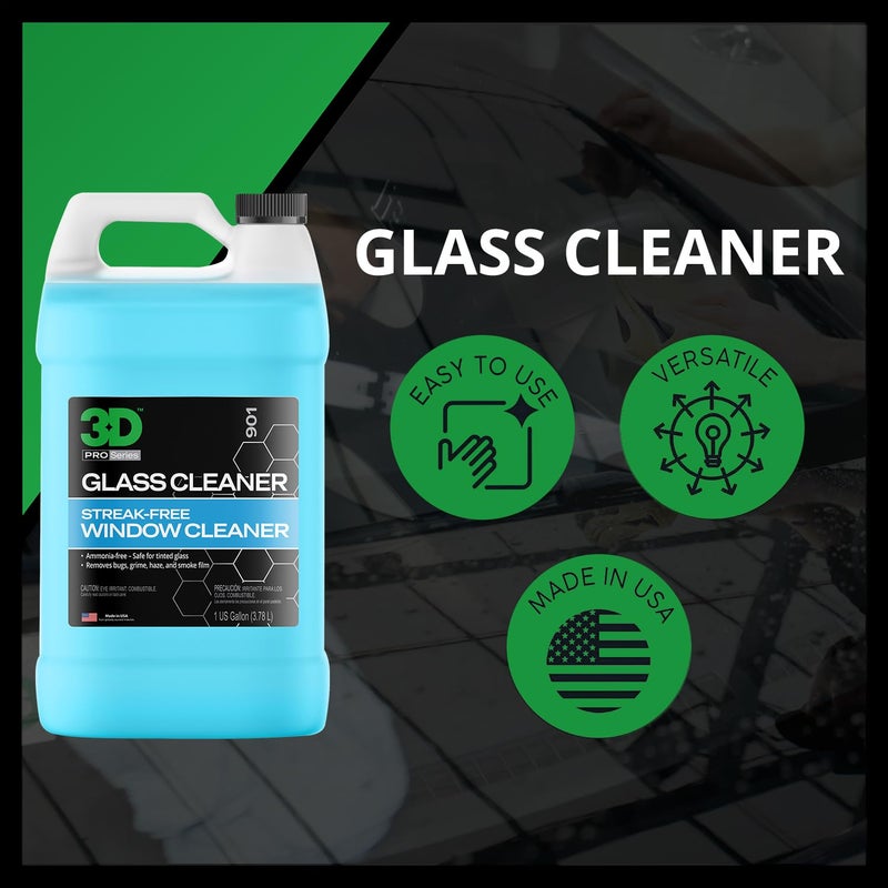 3D Glass Cleaner - Ready to Use, Tint Safe, Streak Free Glass Cleaner - Gallon - Image 3