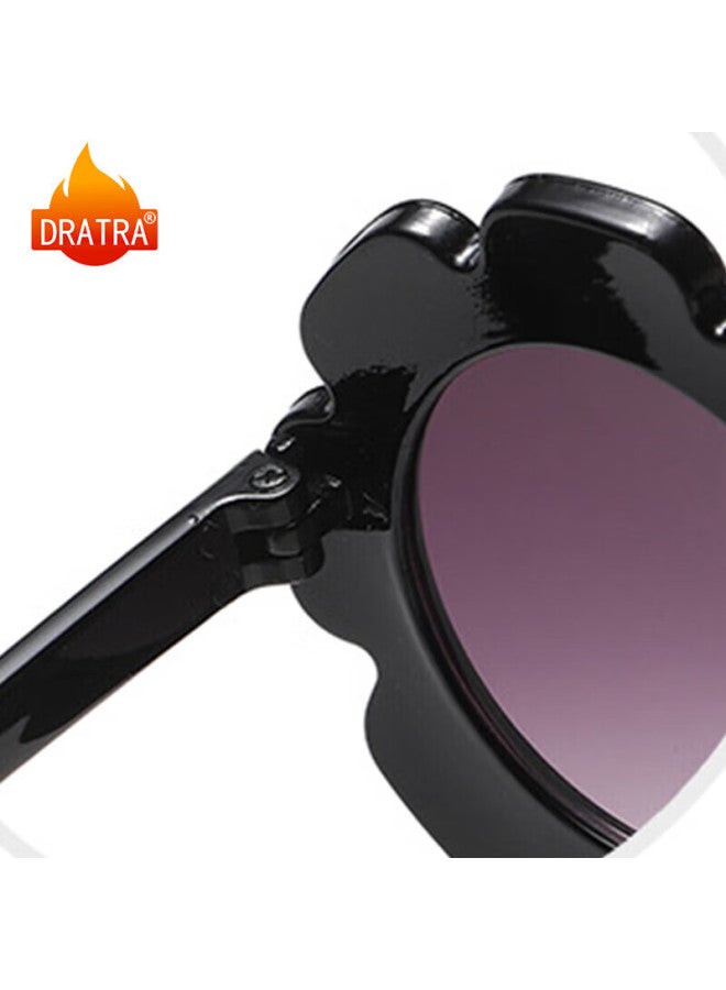 DRATRA Dratra Kids Sunglasses Baby Sun Glasses Boys And Girls Children Sunscreen Sunshade Fashion Cartoon Cute Trendy Flower Summer - Image 3