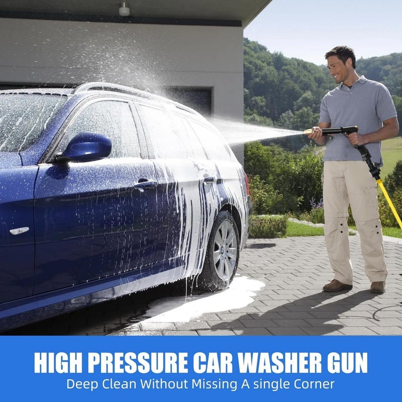 BLYPHOO High Pressure Car Washer Gun: Portable Watering Hose Nozzle Water Gun, Upgraded Garden Hose Nozzle, Heavy Duty Metal Car Washer, for Home Garden Cleaning - Image 3