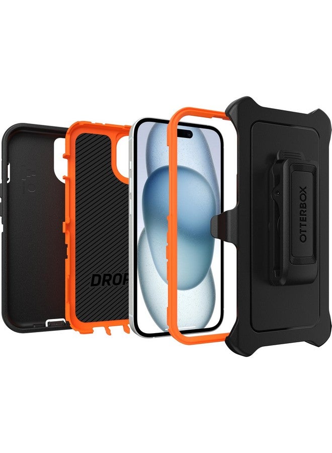 Otterbox OtterBox iPhone 15, iPhone 14, and iPhone 13 Defender Series Case - Realtree Edge (Blaze Orange/Black/RT Edge), Rugged & Durable, with Port Protection, Includes Holster Clip Kickstand  - Image 4