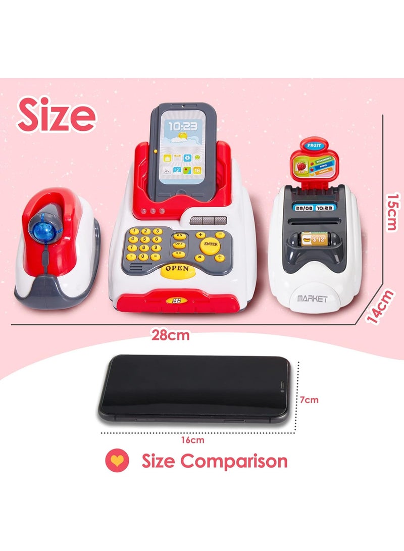 New Boy Supermarket Cashier Toy – Interactive Register Cash with Calculator, Play Money, Credit Card & Grocery Items, Lights & Sounds, Educational Role Play for Kids - Image 3