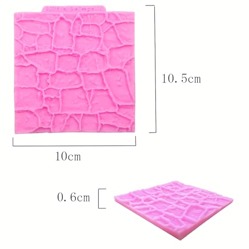 HengKe 2 Pieces Rock Texture Silicone Lace Mold, Food Grade Cake Molds, Candy, Icing, Biscuit Decor, Chocolate,Polymer Clay Fondant Snow Cake Decorating Supplies - Image 5