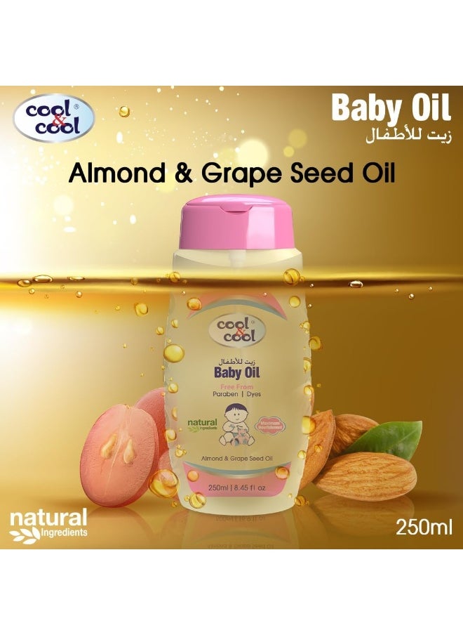 Cool & Cool Pack Of 2 Enriched With Vitamin E And Grape Seed Baby Oil For Gentle Hydration 250Ml Paraben Free,  - Image 4