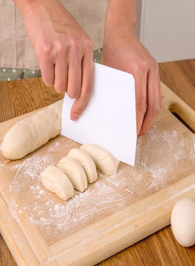 Labriciyon 1Pc White Plastic Dough Scraper Cream Smooth Cake Flour Spatula Cutter Baking Pastry Tool Plastic Dough Scraper Tool,Essential for Baking and Cooking Spatulas Kitchen and Dining,Cooking Utensils - Image 2