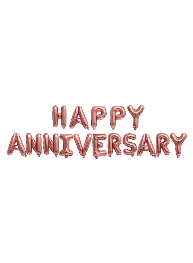 Highland Rose Gold Happy Anniversary Banner Decoration - Image 1