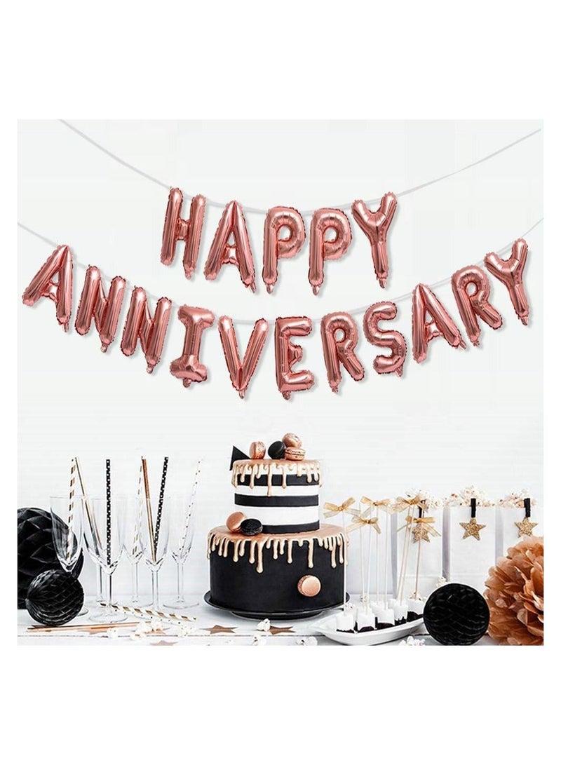 Highland Rose Gold Happy Anniversary Banner Decoration - Image 2