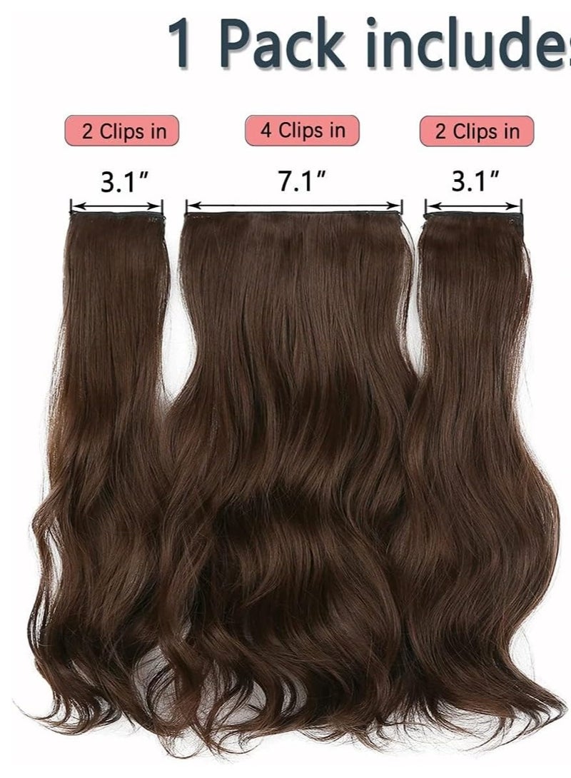 Estelle Clip in Hair Extensions for Women, Synthetic Long Straight ,bodywave ,curly Hairpieces Thick Clip in Hair Extensions with Invisible Clips for lady ,girl (COLOR 2/30, 3PCS) - Image 3