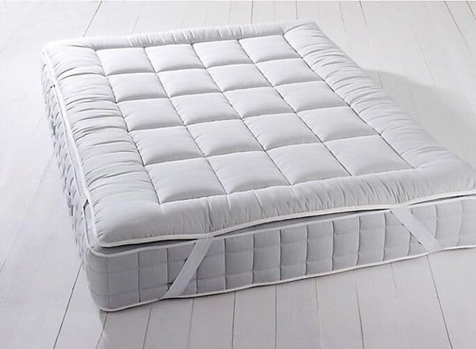 MATTRESS TOPPER FULL 2 INCHES HYPOALLERGENIC OVERFILLED DOWN ALTERNATIVE ANCHOR BANDS MATTRESS TOPPER