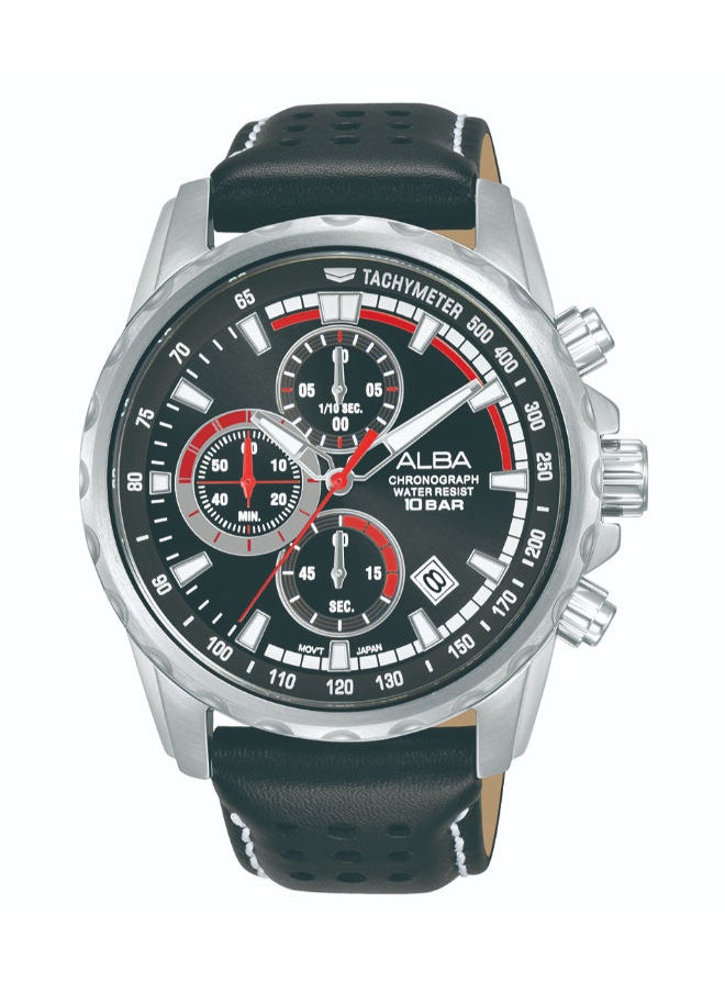 Alba Leather Chronograph Wrist Watch AM3935X1 