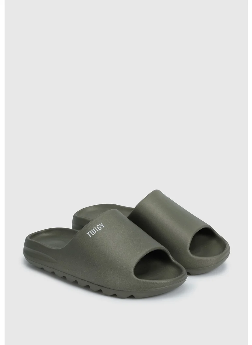 Twigy Khaki Men's Beach Slippers