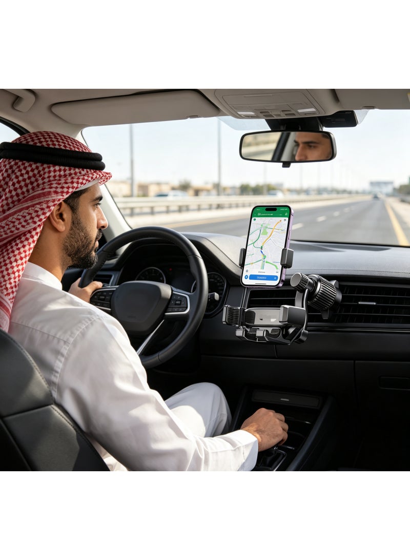 حامل هاتف جاذبية لا يخدش فتحات تهوية السيارة، قاعدة ملاحة سهلة التركيب بدون استخدام اليدين، هدية عطلة عملية للسائقين وأصحاب المركبات - Image 5