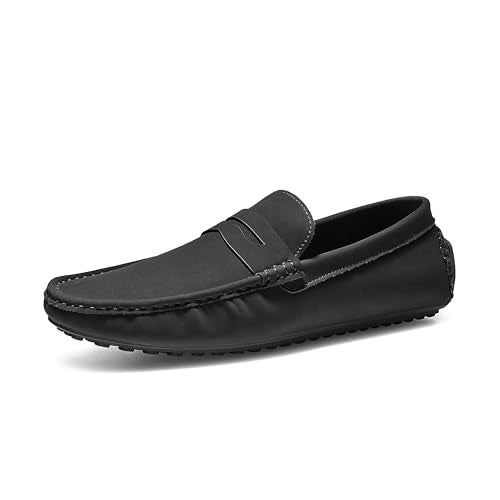 Bruno Marc Men's Slip-on Penny Loafer Suede Driving Shoes,Size 9,Black,SBLS2334M - Image 1
