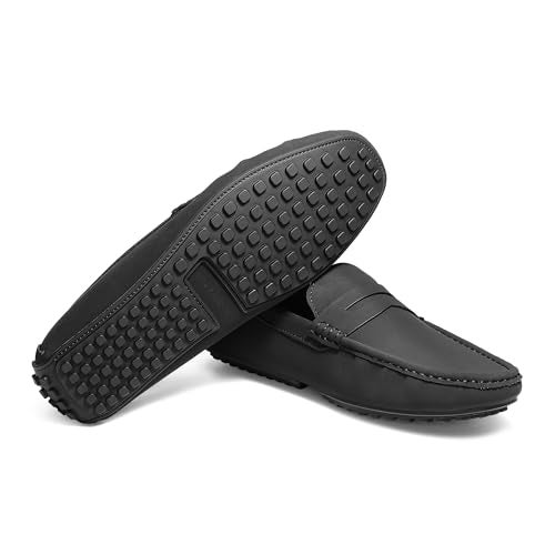 Bruno Marc Men's Slip-on Penny Loafer Suede Driving Shoes,Size 9,Black,SBLS2334M - Image 4