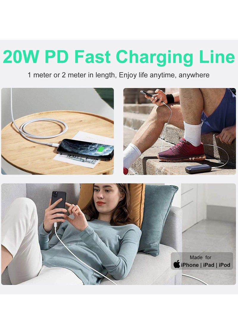 ELTRAZONE - USB C to Lightning Cable 2M [MFi Certified] Compatible with Apple iPhone 14 Pro Max/13/12/11 Pro/X/XS/XR/8 Plus/AirPods Pro,Supports Power Delivery,White - Image 1